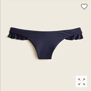 J. CREW Heritage Ruffle Bikini Color-Navy Blue Size-XL NWT